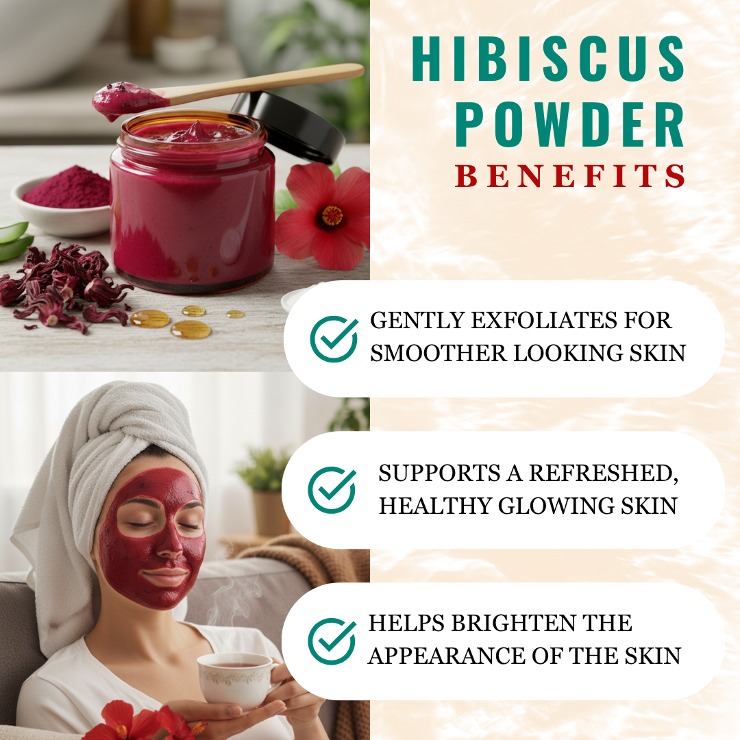 Ayurveda Hibiscus Powder for Hair, Face & Tea, Vitamin C Rich
